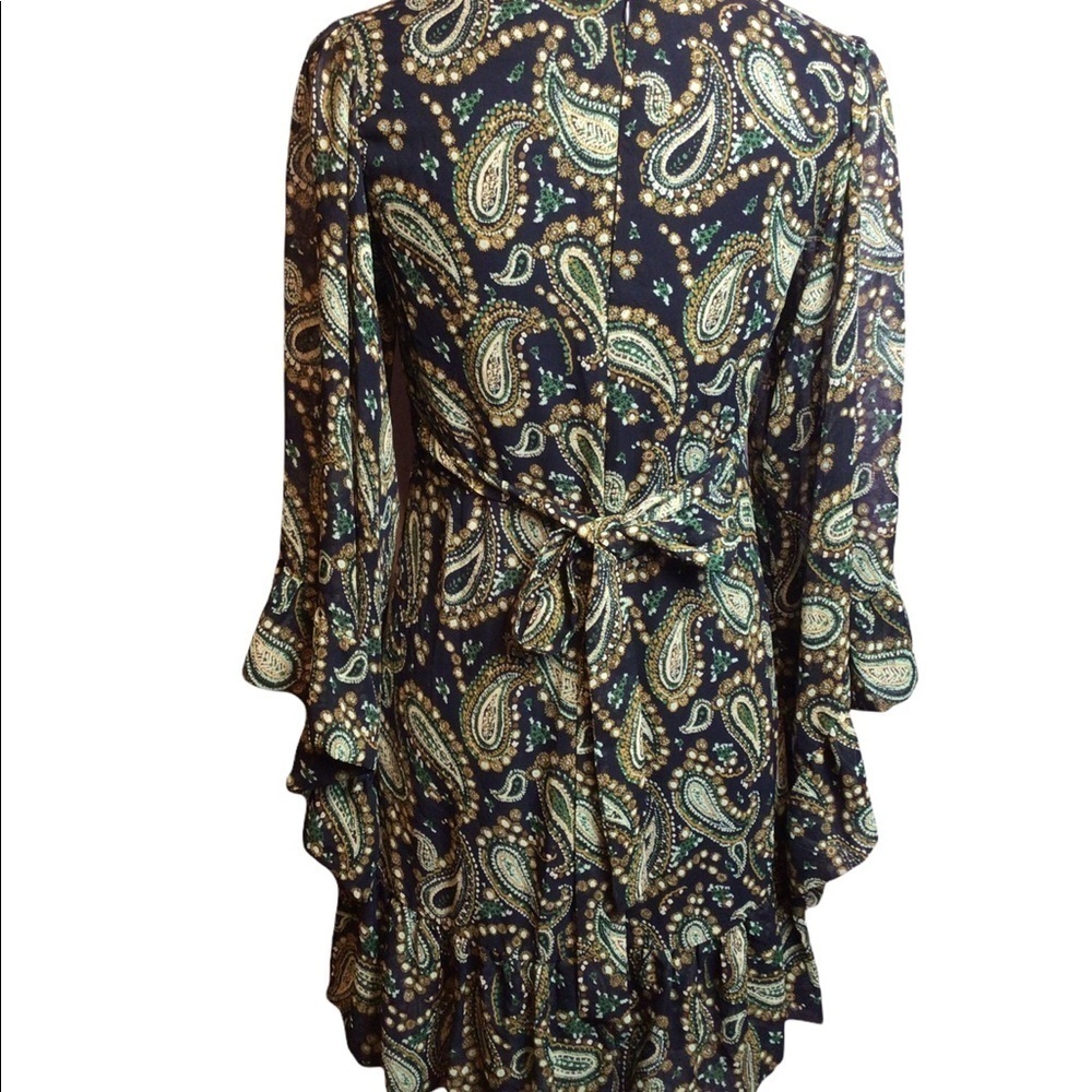 .Betsey Johnson Paisley Boho Peasant Bell Sleeve Bambi Dress Size 2 - Picture 2 of 10